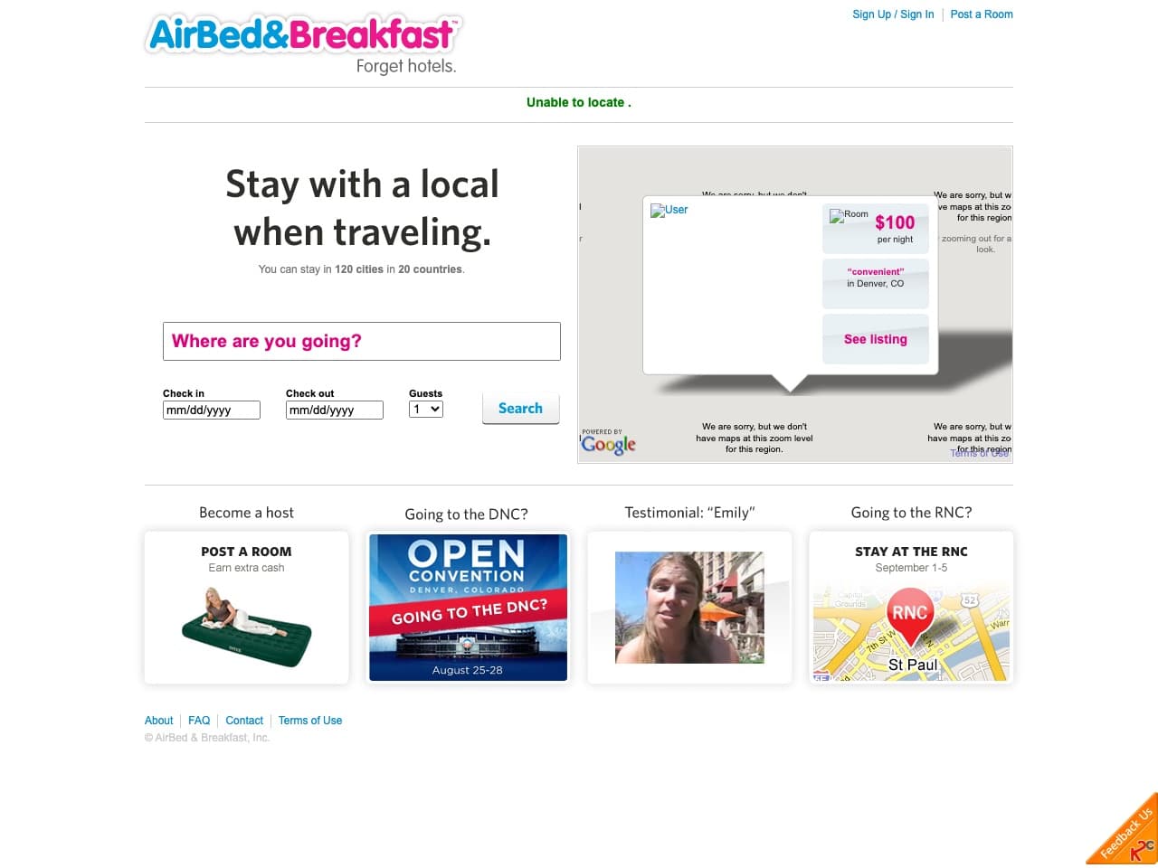 Airbnb in 2008