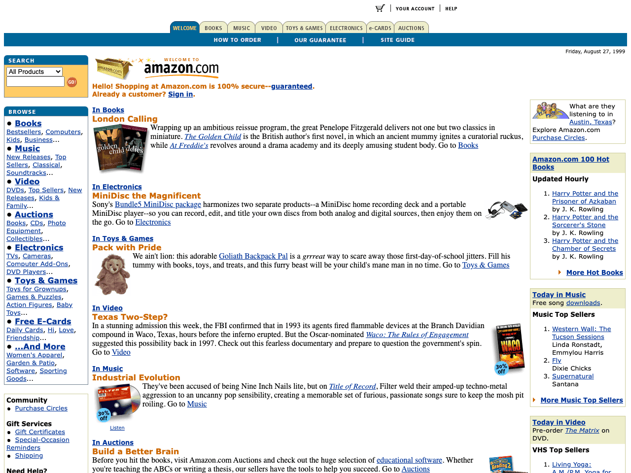 Amazon in 1999