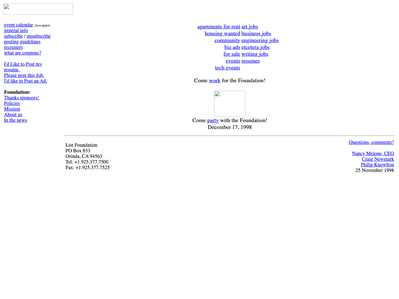 Craigslist in 1998