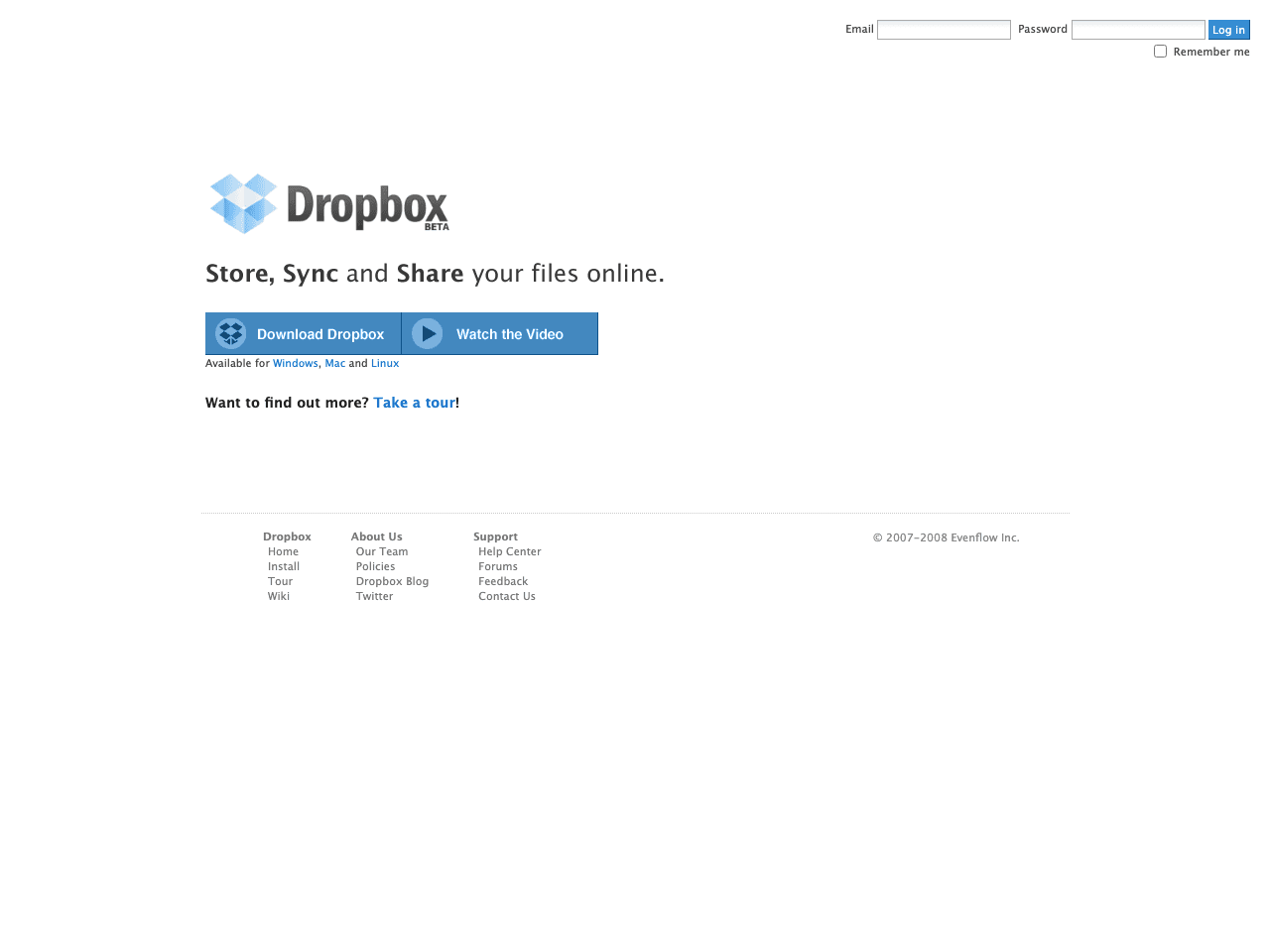 Dropbox in 2009