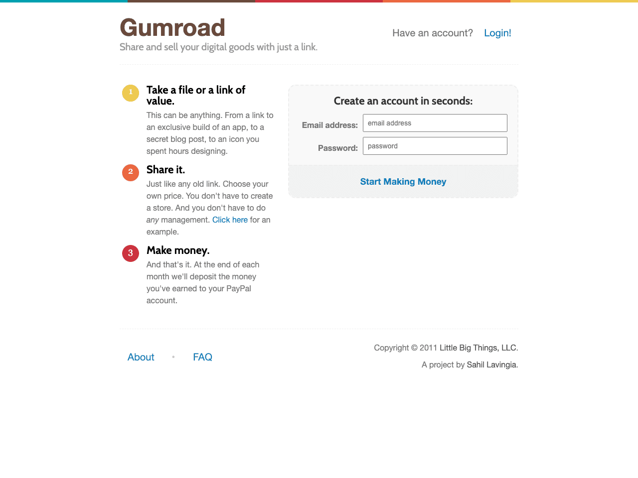 Gumroad in 2011
