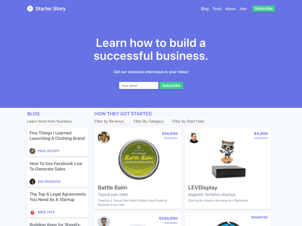 Starter Story in 2018