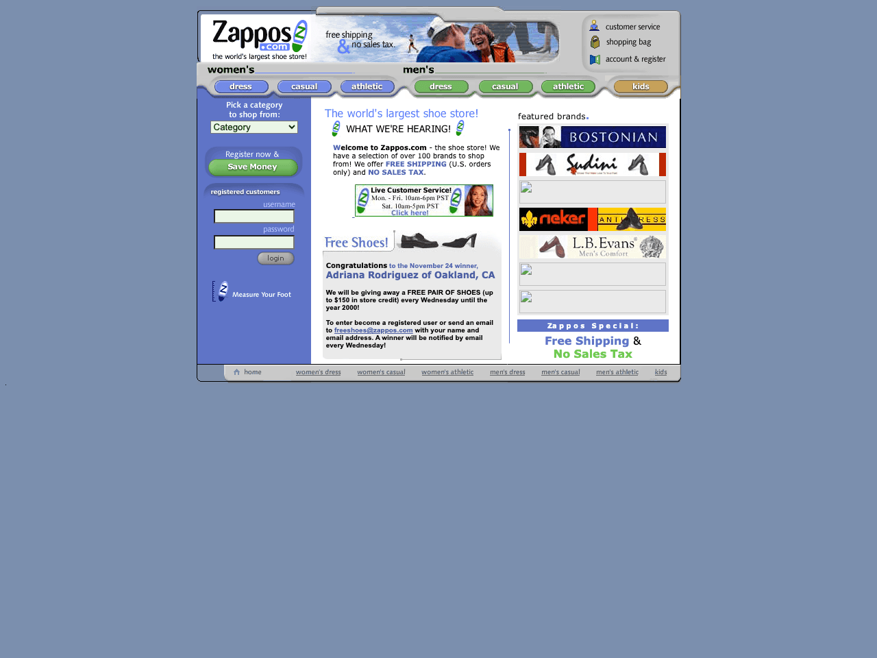 Zappos in 1999